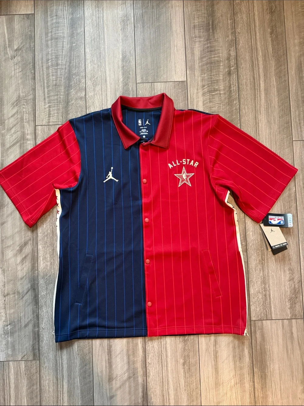 Men's Jordan 2024 NBA All-Star Game Short Sleeve Snap Jacket Shirt XL Tall